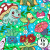TS132 Cottage core Poke Blue Green