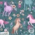 LAA003 Unicorn floral teal