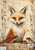 Retail Journal Panel -J345  Whimsical Desert Fox A6 Size on Litchi Vinyl