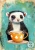 Retail Journal Panel -J874 Otter having Tea A5 Size on Litchi Vinyl
