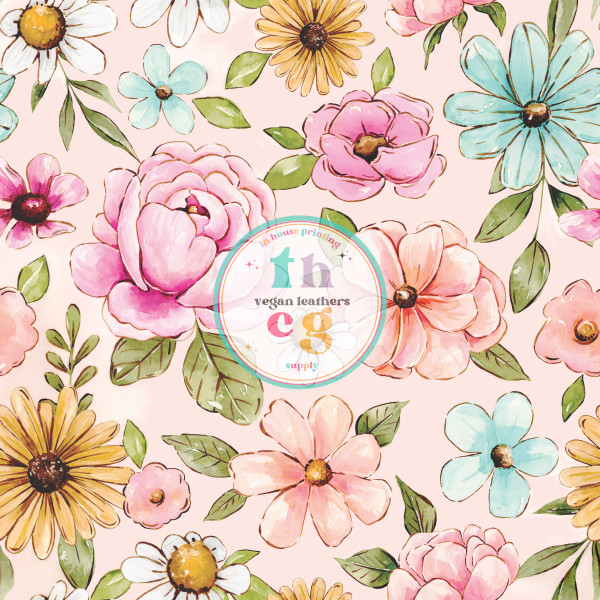 CR068 Florals on Light Pink