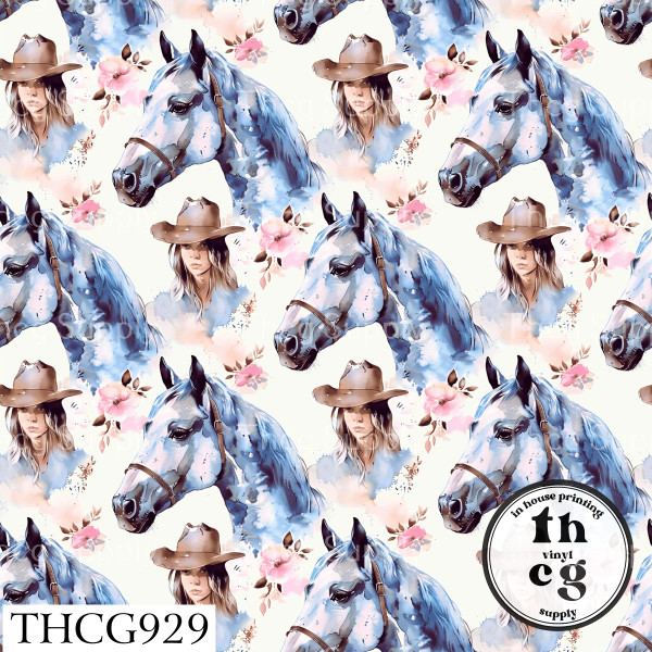THCG929 Watercolor Horse Girl