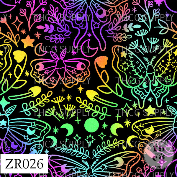 ZR026 Mystical Moths Black