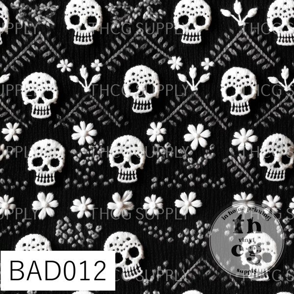 BAD012 Embroidery Skulls