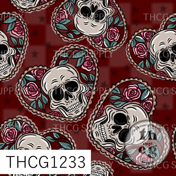 THCG1223 Heart skulls