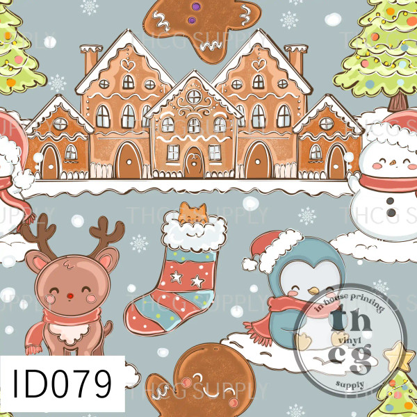 ID079 Cutie Animal Xmas Blue