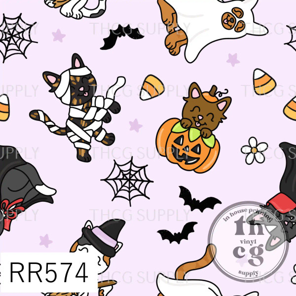RR574 Spooky Cats  Purple