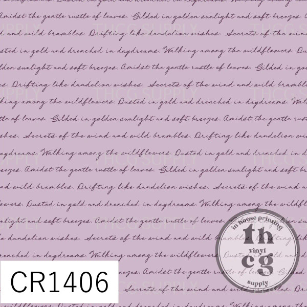 CR1406 Wildflower Fields Vintage Script Lilac
