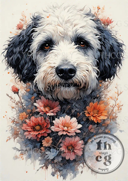 Journal Panel - BK115 Floral White Doodle