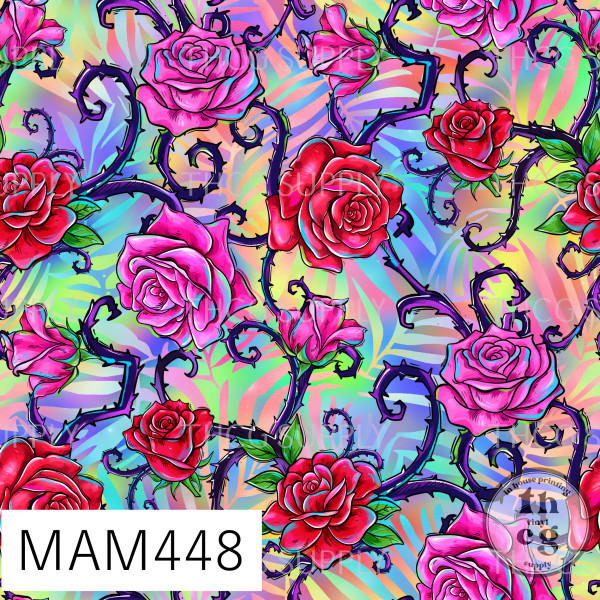 MAM448 Sleepy Princess Rainbow leaves and roses MAM448 Sleepy Princess Rainbow leaves and roses