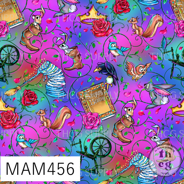 MAM456 Sleepy Princess Rainbow Animals purple
