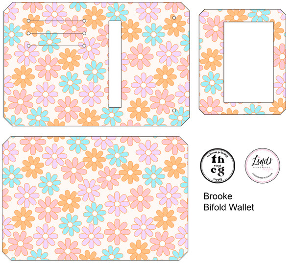 Cut and Sew - Brooke Bifold Wallet PP110 Groovy Flowers