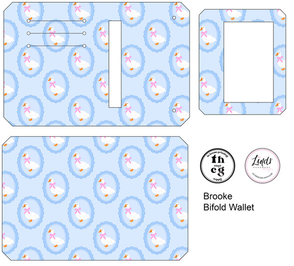 Cut and Sew - Brooke Bifold Wallet RR527 Coquette Geese