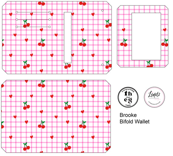 Cut and Sew - Brooke Bifold Wallet RR489 Gingham Love