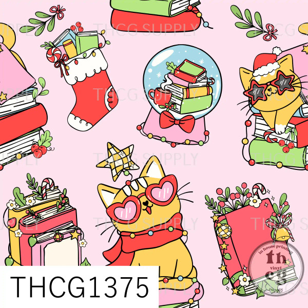 THCG1375 Xmas Cats Pink