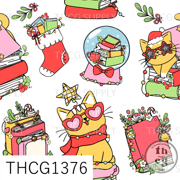 THCG1376 Xmas Cats White