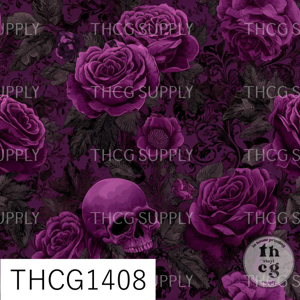 THCG1408 Goth Purple Skulls