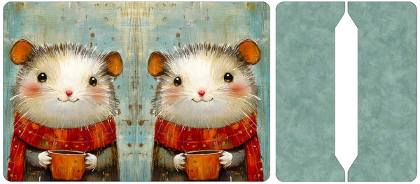 Cut and Sew - Mini Notebook  J890 Mice with tea