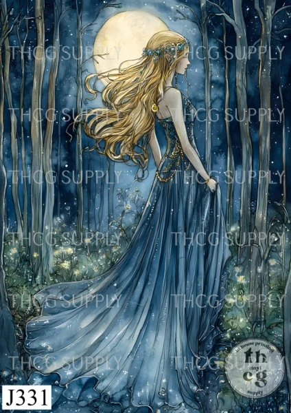 Retail Journal Panel- J331 Ethereal Midnight Princess A4 on Canvas