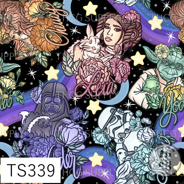 TS339 Floral Star Black