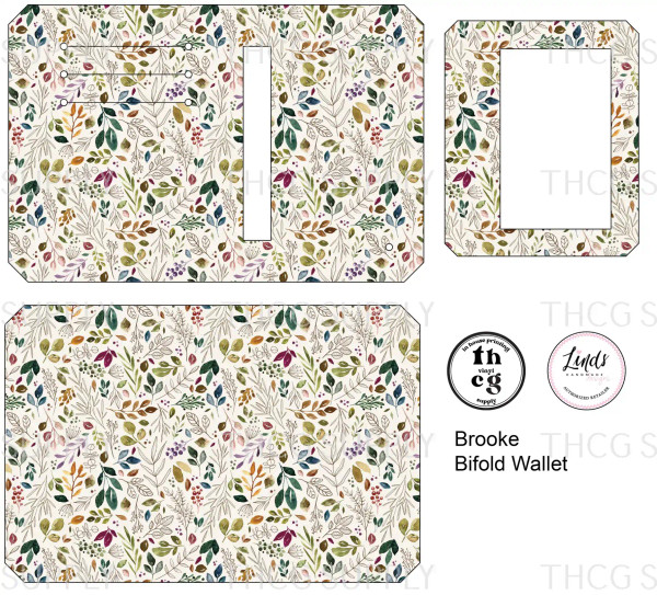 Cut and Sew - Brooke Bifold Wallet CR503 Boho Leaves