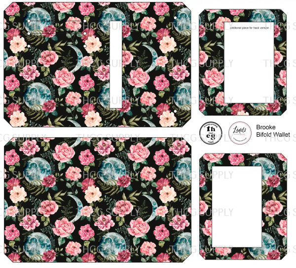 Cut and Sew - Brooke Bifold Wallet CR1422 Moonlit Hollow Moonlight Floral Dark