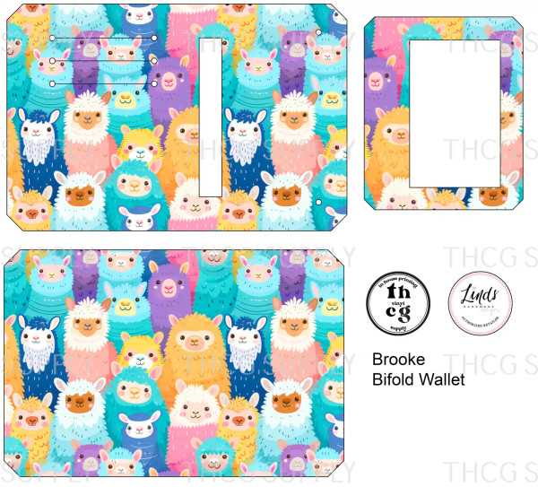 Cut and Sew - Brooke Bifold Wallet THCG625 Alpacas