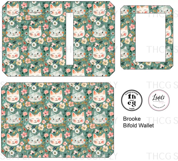 Cut and Sew - Brooke Bifold Wallet Thcg786 Floral Cats
