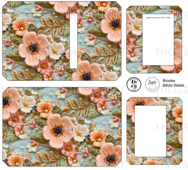 Cut and Sew - Brooke Bifold Wallet BAD042 3d Florals