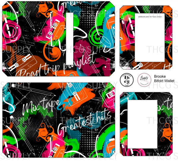 Cut and Sew - Brooke Bifold Wallet SUD203 Retro cassette