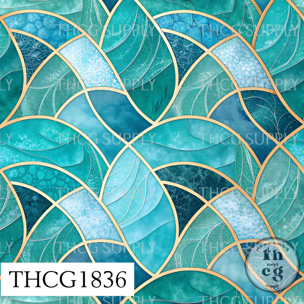THCG1836 Teal Stained Glass