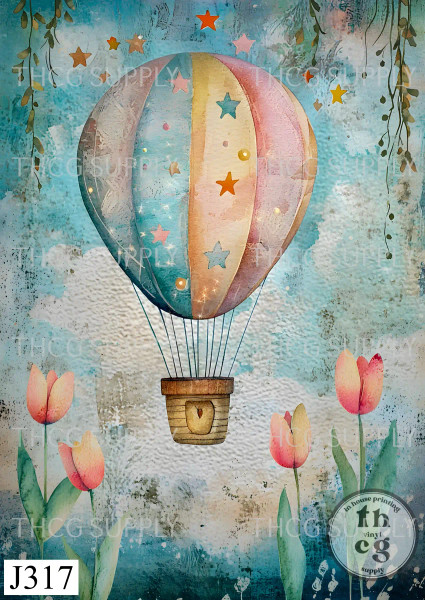 Journal Panel -J317 Pastel Whimsy Meadows