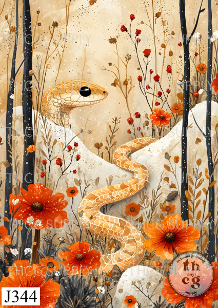 Journal Panel -J344  Whimsical Desert Snake