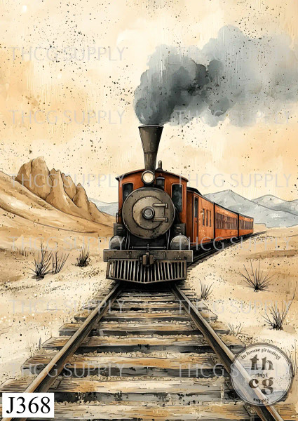 Journal Panel -J368  Whimsical Desert Train