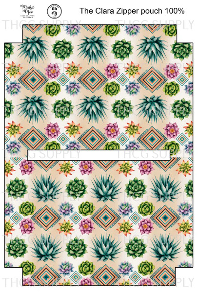 Cut and Sew - Clara Zipper Pouch THCG1751 Western Cactus