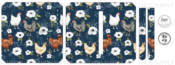 Cut and Sew - Purse Pal CR820 Chickens on Navy