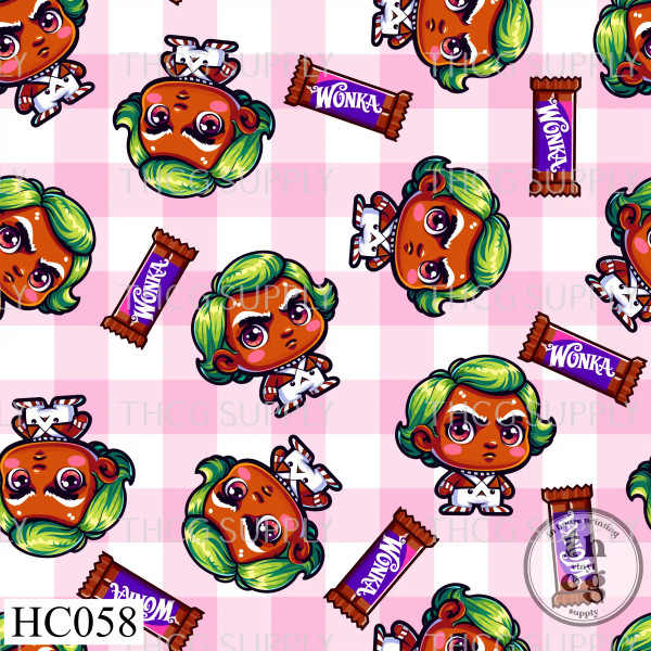 HC058 Oompa Wonka Pink check