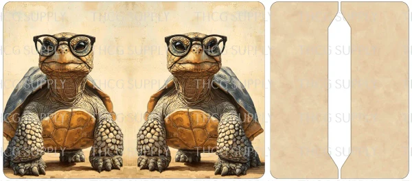 Cut and Sew - Mini Notebook Cover J343 Whimsical Desert Tortoise