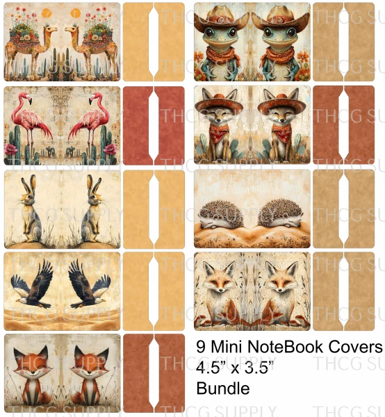 Cut and Sew - Mini Notebook Cover - Whimsical Desert Bundle