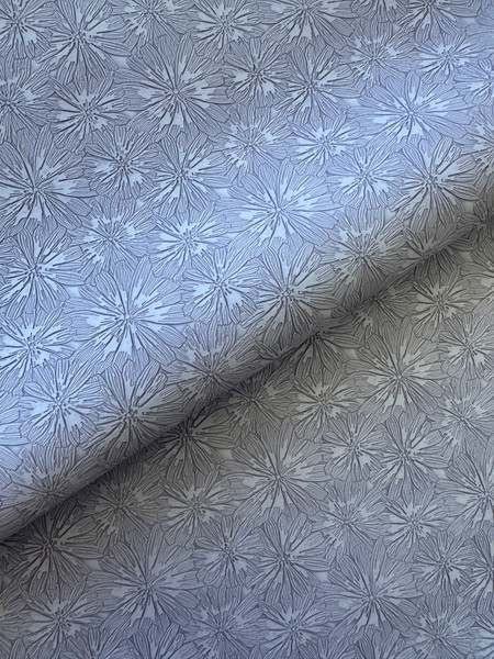 Starburst Petals  Embossed Faux Leather Vinyl - Dusty Periwinkle