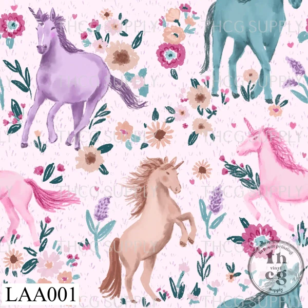LAA001 Unicorn floral pink