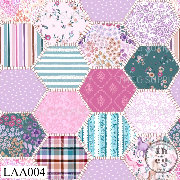 LAA004 Unicorn floral patchwork
