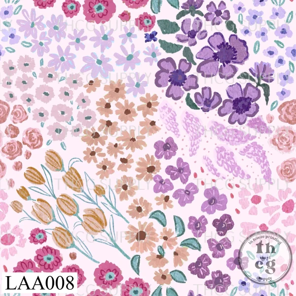 LAA008 Fairytale floral field pink