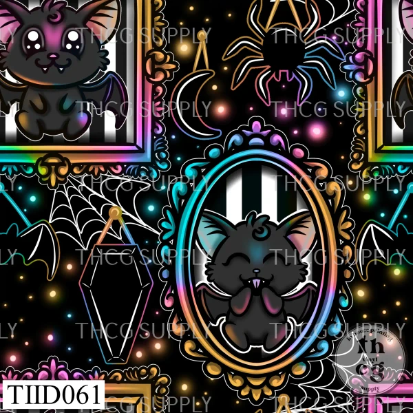 TTD061 Rainbow batz Black