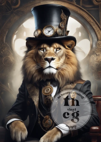 Retail Journal Panel  -Lion with Hat A4 size on Canvas