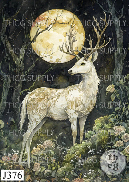Retail Journal Panel  -  J376 Echoes of Dark Deer A4 size on Smooth Vinyl