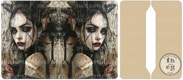 Cut and Sew - Mini Notebook Cover ZD Woman Black Butterfly Red Lips