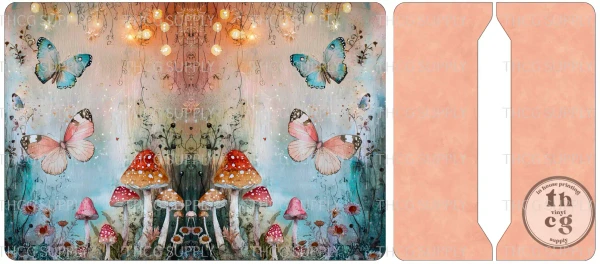 Cut and Sew - Mini Notebook Cover J323 Pastel Whimsy Butterflies