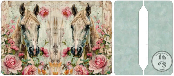 Cut and Sew - Mini Notebook Cover J638 Floral Horse