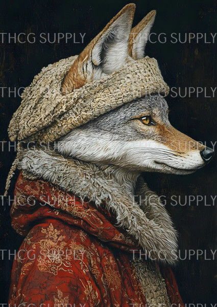 Journal Panel - J923 Anthro Wolves A6 Size on Canvas